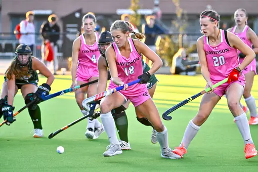 Davidson takes on Mercyhurst in non-conference field hockey action at the Carol Grotnes Belk Turf Field on Friday, October 23, 2026 in Davidson, North Carolina. Credit - Tim Cowie/DavidsonPhotos.com