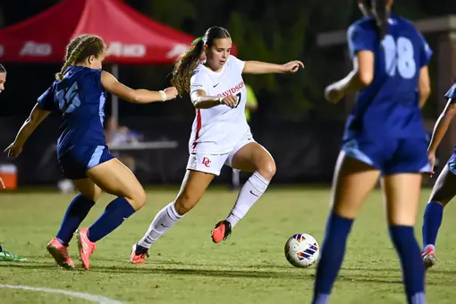 Davidson takes on Rhode Island in women’s A-10 soccer action at Alumni Stadium on Thursday, October 08, 2026 in Davidson, North Carolina. Credit - Tim Cowie/DavidsonPhotos.com