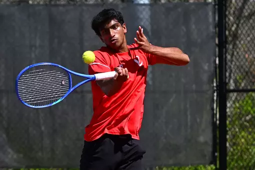 Davidson takes on Richmond in A-10 men’s tennis action at the Davidson Tennis Courts on Saturday, March 14, 2026 in Davidson, North Carolina. Credit - Tim Cowie/DavidsonPhotos.com