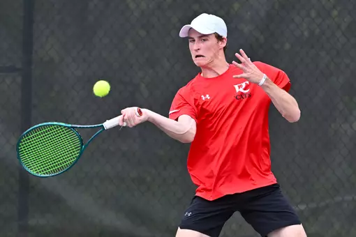 Davidson takes on Dayton in A-10 men’s tennis action at the Davidson Tennis Courts on Friday, March 20, 2026 in Davidson, North Carolina. Credit - Tim Cowie/DavidsonPhotos.com