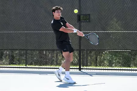 Davidson takes on Saint Louis in A-10 men’s tennis action at the Davidson Tennis Courts on Sunday, March 22, 2026 in Davidson, North Carolina. Credit - Tim Cowie/DavidsonPhotos.com