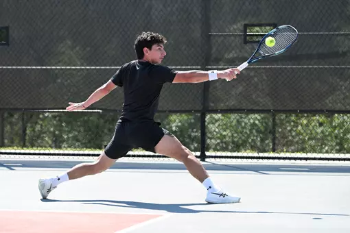 Davidson takes on Saint Louis in A-10 men’s tennis action at the Davidson Tennis Courts on Sunday, March 22, 2026 in Davidson, North Carolina. Credit - Tim Cowie/DavidsonPhotos.com