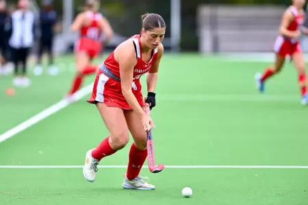 Davidson takes on Queen’s in non-conference field hockey action at the Sunday, November 02, 2025 in Davidson, North Carolina. Credit - Tim Cowie/DavidsonPhotos.com @tjcowie