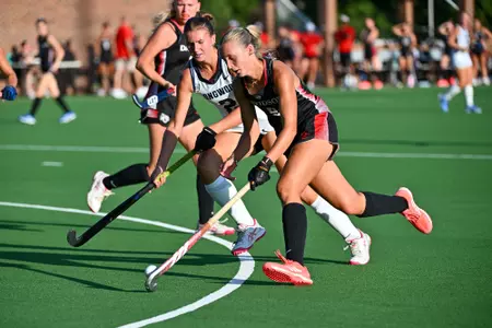 Davidson takes on Longwood in non-conference field hockey action at the Carol Grotnes Belk Turf Field on Friday, September 11, 2026 in Davidson, North Carolina. Credit - Tim Cowie/DavidsonPhotos.com