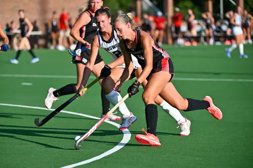 Davidson takes on Longwood in non-conference field hockey action at the Carol Grotnes Belk Turf Field on Friday, September 11, 2026 in Davidson, North Carolina. Credit - Tim Cowie/DavidsonPhotos.com