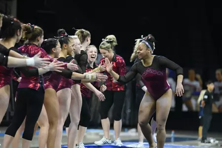 Nina McGee won the all-around and floor titles