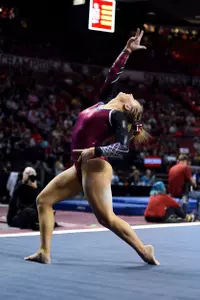 Freshman Maddie Karr placed third in the all-around and on floor.