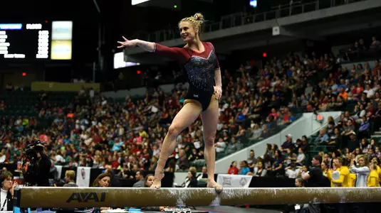 Julia Ross finished third on beam and in the all-around.