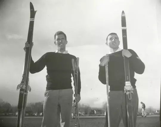 1956-57 Ski Team - Alf Vincelette and Harol Riibe