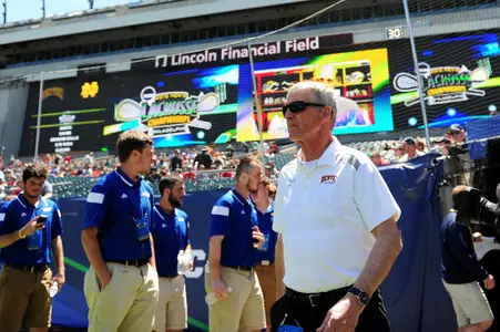The Denver Pioneers take on the Notre Dame Fighting Irish in the NCAA Men's Lacrosse Championship Semifinal on May 23, 2015 at Lincoln Financial Field in Philadelphia, Pennsylvania.