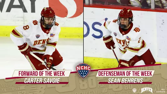 Carter Savoie Sean Behrens Weekly Honors NCHC October 18, 2021