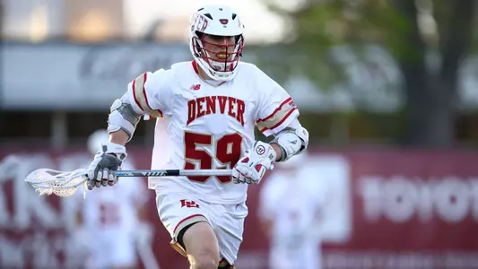 29 APR 2022: The University of Denver men?s lacrosse team takes on Marquette at Peter Barton Stadium in Denver, CO. Jamie Schwaberow/Clarkson Creative Photography