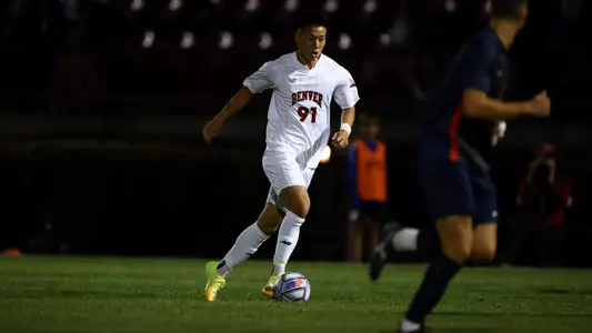 25 AUG 2022: The Denver Pioneers take on the Gonzaga Bulldogs at the University of Denver Soccer Stadium in Denver, CO. (Jamie Schwaberow/Clarkson Creative Photography)