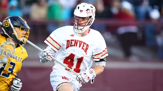 29 APR 2022: The University of Denver men?s lacrosse team takes on Marquette at Peter Barton Stadium in Denver, CO. Jamie Schwaberow/Clarkson Creative Photography
