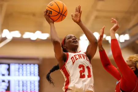 15 NOV 2022: The University of Denver womenâ??s basketball team takes on Loyola Marymount at Hamilton Gymnasium in Denver, CO. © C. Morgan Engel/Clarkson Creative Photography