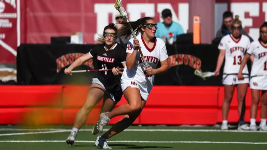 University of Denver faces off against Louisville in Women's Lacrosse at Peter Barton Stadium in Denver, Colorado on February 13, 2022.