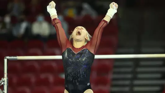 09 JAN 2022: The University of Denver women's gymnastics team takes on the San Jose Stage Trojans at Magness Arena in Denver, CO. C. Morgan Engel/Clarkson Creative Photography