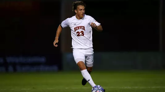 25 AUG 2022: The Denver Pioneers take on the Gonzaga Bulldogs at the University of Denver Soccer Stadium in Denver, CO. (Jamie Schwaberow/Clarkson Creative Photography)