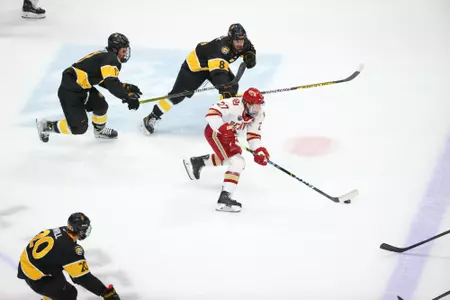 27 JAN 2023: The Denver Pioneers against the Colorado College Tigers at Ball Arena in Denver, CO. (C. Morgan Engel/Clarkson Creative Photography)
