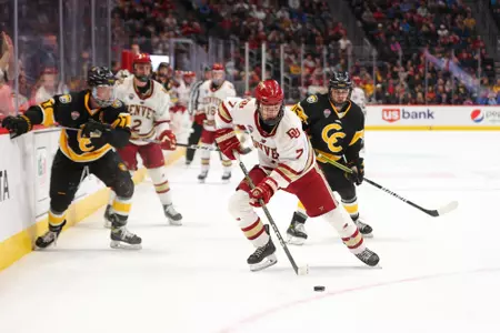 27 JAN 2023: The Denver Pioneers against the Colorado College Tigers at Ball Arena in Denver, CO. (C. Morgan Engel/Clarkson Creative Photography)