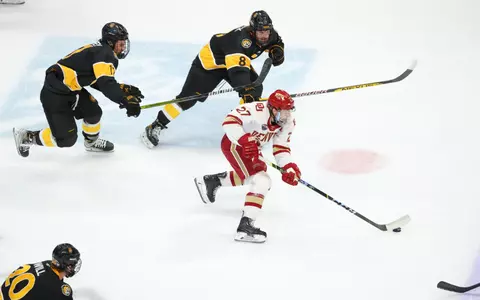 27 JAN 2023: The Denver Pioneers against the Colorado College Tigers at Ball Arena in Denver, CO. (C. Morgan Engel/Clarkson Creative Photography)
