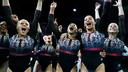 University of Denver gymnasts compete in the 2023 NCAA Women’s Gymnastics Denver Regional at Magness Arena on Sunday, April 2, 2023 in Denver, Colorado. (Photo by Michael Ciaglo)