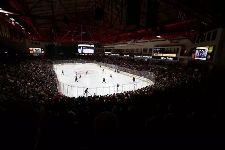 18 OCTOBER 2024: The University of Denver Pioneers take on the Northeastern Huskies at Magness Arena in Denver, Colorado. (Photo by Tyler Schank/Clarkson Creative)