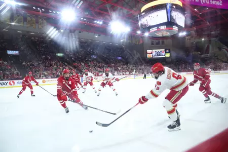 25 OCTOBER 2024: The University of Denver Pioneers take on the Wisconsin Badgers at Magness Arena in Denver, Colorado. (Photo by C. Morgan Engel/Clarkson Creative)