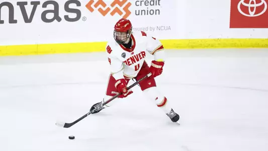 25 OCTOBER 2024: The University of Denver Pioneers take on the Wisconsin Badgers at Magness Arena in Denver, Colorado. (Photo by C. Morgan Engel/Clarkson Creative)