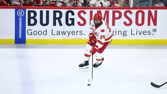 19 OCTOBER 2024: The University of Denver Pioneers take on the Northeastern Huskies at Magness Arena in Denver, Colorado. (Photo by C. Morgan Engel/Clarkson Creative)