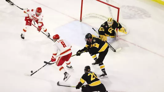 04 NOV 2023: The Denver Pioneers Men?s Ice Hockey team takes on Colorado College at Magness Arena on the University of Denver campus in Denver, CO. (Jamie Schwaberow/Clarkson Creative Photography)