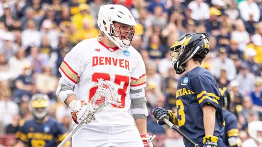 11 MAY 2024: The Denver Pioneers Men’s Lacrosse team takes on the University of Michigan at Peter Barton Lacrosse Stadium on the University of Denver campus in Denver, CO. (Rachel O’Driscoll/Clarkson Creative Photography)