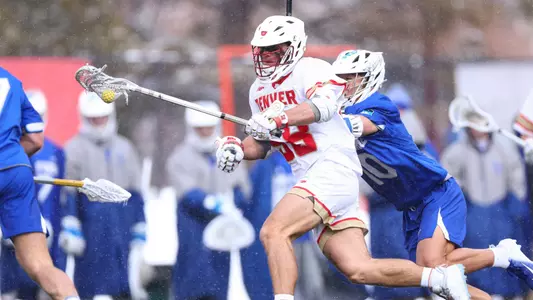 10 FEB 2024: The Denver Pioneers men’s lacrosse team takes on Air Force at Peter Barton Stadium in Denver, CO. (Brendall O’Banon/Clarkson Creative Photography)