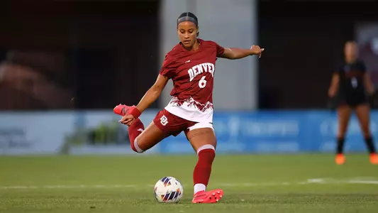 17 AUG 2023: The Denver Pioneers take on the Colorado State Rams at the University of Denver Soccer Stadium in Denver, CO. (Jamie Schwaberow/Clarkson Creative Photography)