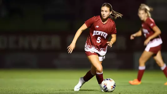 17 AUG 2023: The Denver Pioneers take on the Colorado State Rams at the University of Denver Soccer Stadium in Denver, CO. (Jamie Schwaberow/Clarkson Creative Photography)