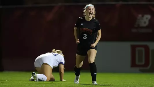 05 OCT 2023: The Denver Pioneers women’s soccer team takes on South Dakota State at the University of Denver Soccer Stadium in Denver, CO. (C. Morgan Engel/Clarkson Creative Photography)