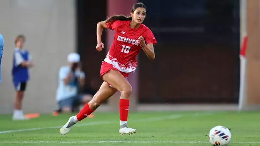 15 AUG 2024: The Denver Pioneers take on the North Carolina Tar Heels at the University of Denver Soccer Stadium in Denver, CO. (C. Morgan Engel/Clarkson Creative Photography)