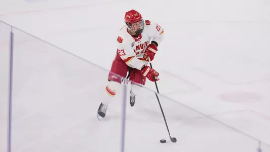 11 OCT 2025: The Denver Pioneers Men’s hockey team takes on the Bentley Falcons in Denver, CO. (C. Morgan Engel/Clarkson Creative Photography)