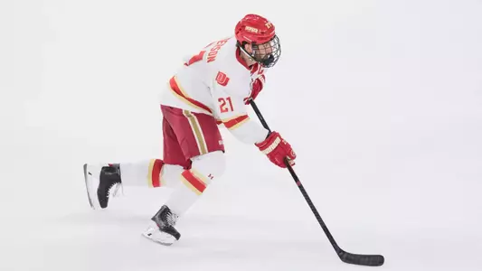 11 OCT 2025: The Denver Pioneers Men’s hockey team takes on the Bentley Falcons in Denver, CO. (C. Morgan Engel/Clarkson Creative Photography)