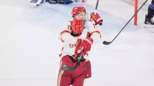 11 OCT 2025: The Denver Pioneers Men’s hockey team takes on the Bentley Falcons in Denver, CO. (C. Morgan Engel/Clarkson Creative Photography)
