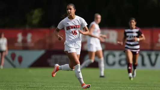 28 AUG 2025: The University of Denver takes on the Texas A&M University at the University of Denver Soccer Stadium in Denver, CO. Justin Tafoya/Clarkson Creative Photography