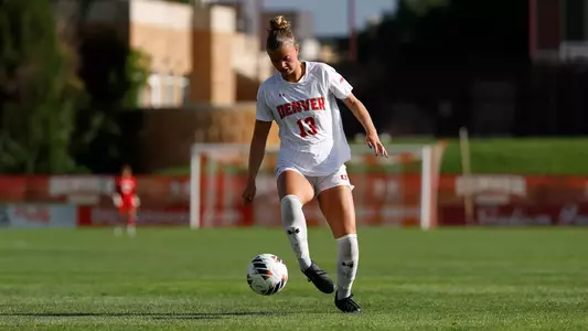 28 AUG 2025: The University of Denver takes on the Texas A&M University at the University of Denver Soccer Stadium in Denver, CO. Justin Tafoya/Clarkson Creative Photography