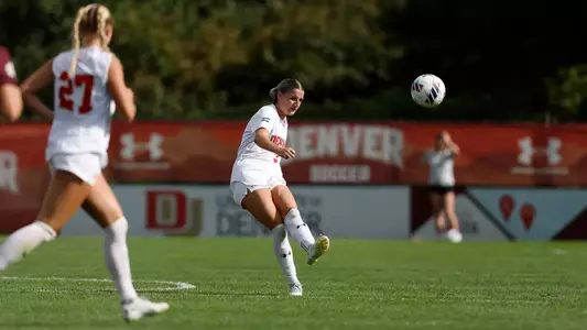 28 AUG 2025: The University of Denver takes on the Texas A&M University at the University of Denver Soccer Stadium in Denver, CO. Justin Tafoya/Clarkson Creative Photography