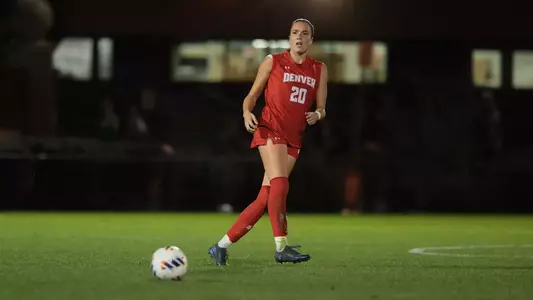 09 OCT 2025: The Denver Pioneers Women’s Soccer team takes on the South Dakota State Jackrabbits in Denver, CO. (C. Morgan Engel/Clarkson Creative Photography)