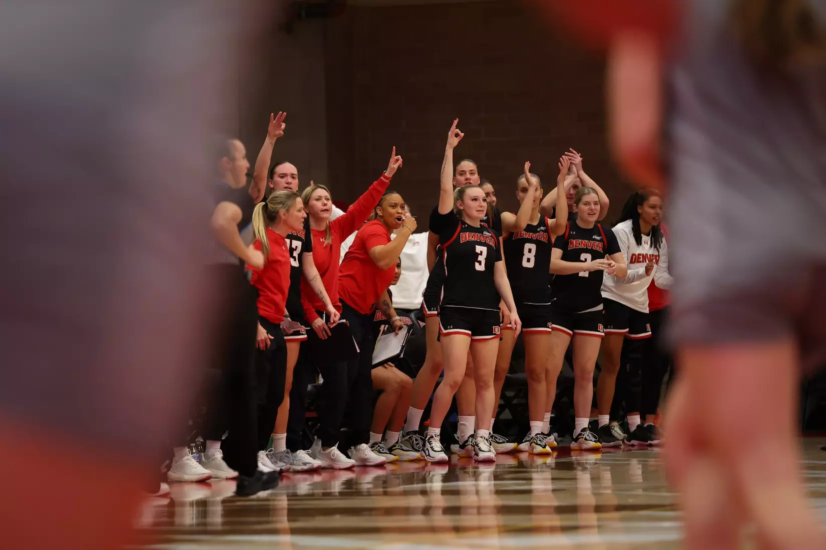 03 NOV 2025: The University of Denver women’s basketball team takes on the Air Force Academy at Hamilton Gymnasium in Denver, CO. Justin Tafoya/Clarkson Creative Photography