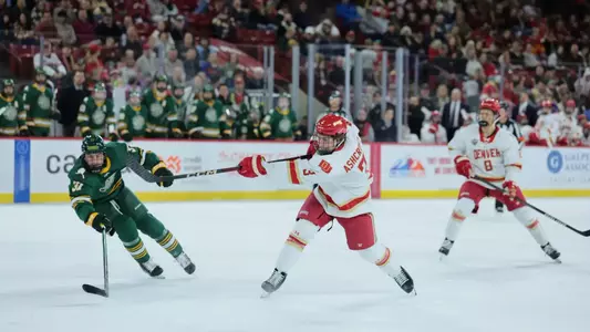 01 NOV 2025: The Denver Pioneers Men’s Hockey Team takes on Alaska Anchorage in Denver, CO. (C. Morgan Engel/Clarkson Creative Photography)