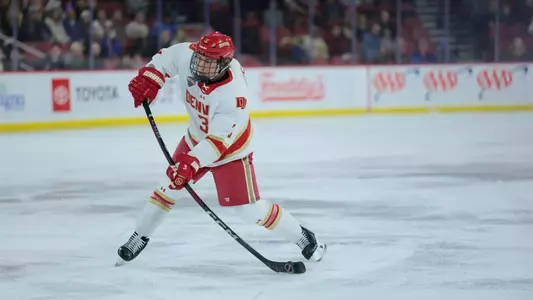 01 NOV 2025: The Denver Pioneers Men’s Hockey Team takes on Alaska Anchorage in Denver, CO. (C. Morgan Engel/Clarkson Creative Photography)
