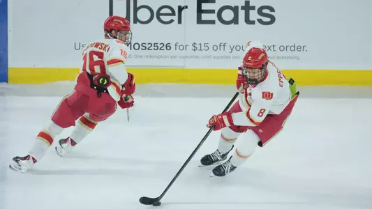 01 NOV 2025: The Denver Pioneers Men’s Hockey Team takes on Alaska Anchorage in Denver, CO. (C. Morgan Engel/Clarkson Creative Photography)