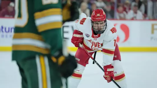 01 NOV 2025: The Denver Pioneers Men’s Hockey Team takes on Alaska Anchorage in Denver, CO. (C. Morgan Engel/Clarkson Creative Photography)