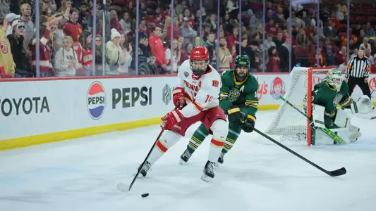 01 NOV 2025: The Denver Pioneers Men’s Hockey Team takes on Alaska Anchorage in Denver, CO. (C. Morgan Engel/Clarkson Creative Photography)